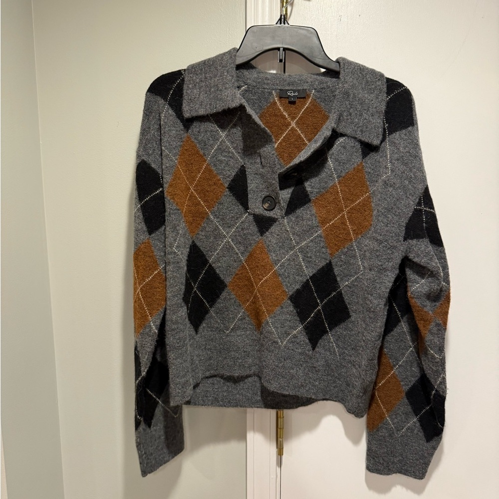 Rails Gray Argyle Sweater